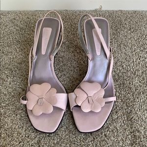 Vintage Enzo Angiolini Lilac Kitten Heel Sandals